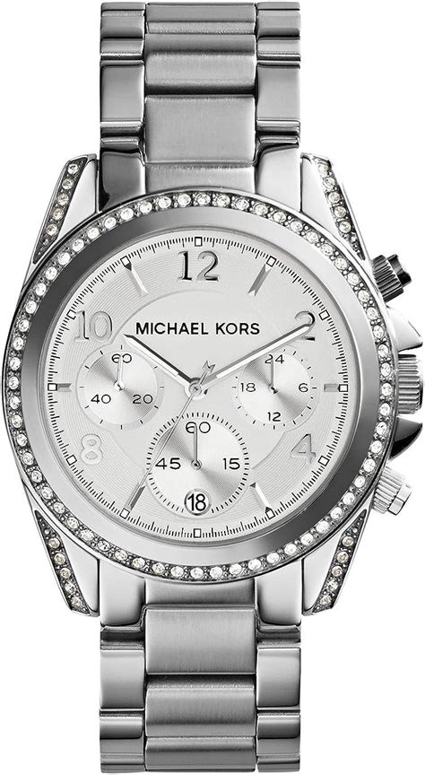 michael kors blair silver chronograph watch|Amazon.com: Womens Michael Kors Watches Silver.